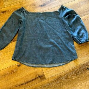 Chicos chambray off the shoulder blouse